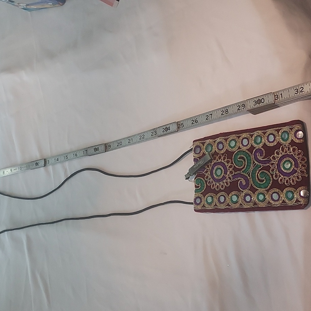 embroidered wallet purse crossbody boho festival floral style - Picture 8 of 12